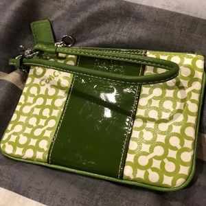 Green Coach Wallet Wristlet